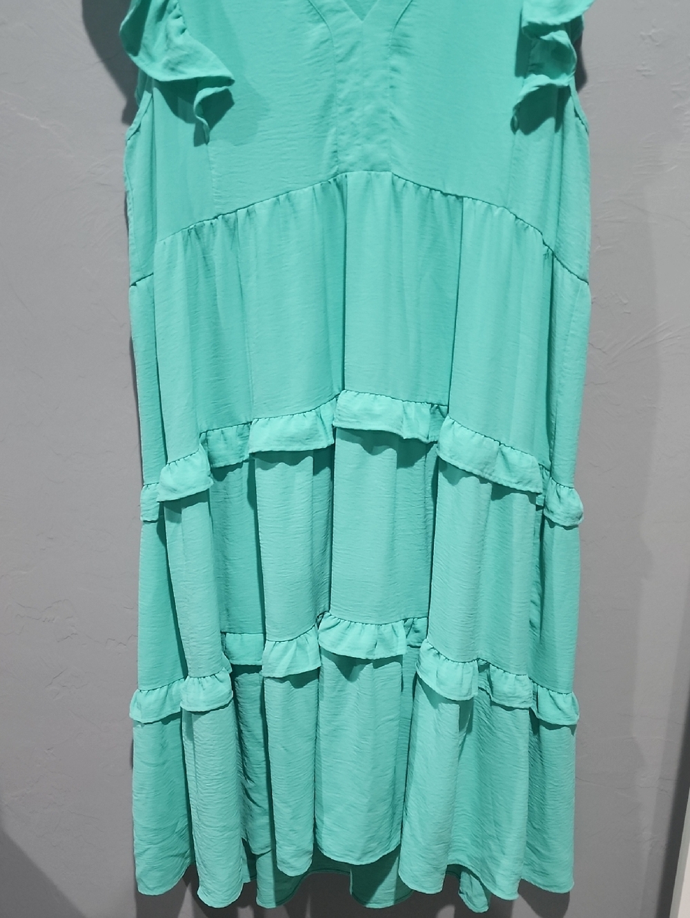 Umgee Teal Ruffle Dress - Picture 2 of 4